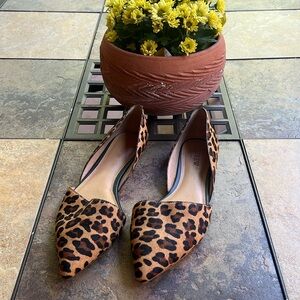 J Crew Animal-Print Calf Hair Flats in Size 10